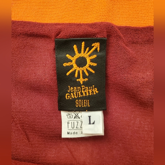 Rare Vintage Jean Paul Gaultier Soleil Parrot Print Mesh Skirt Size Large - Picture 7 of 9